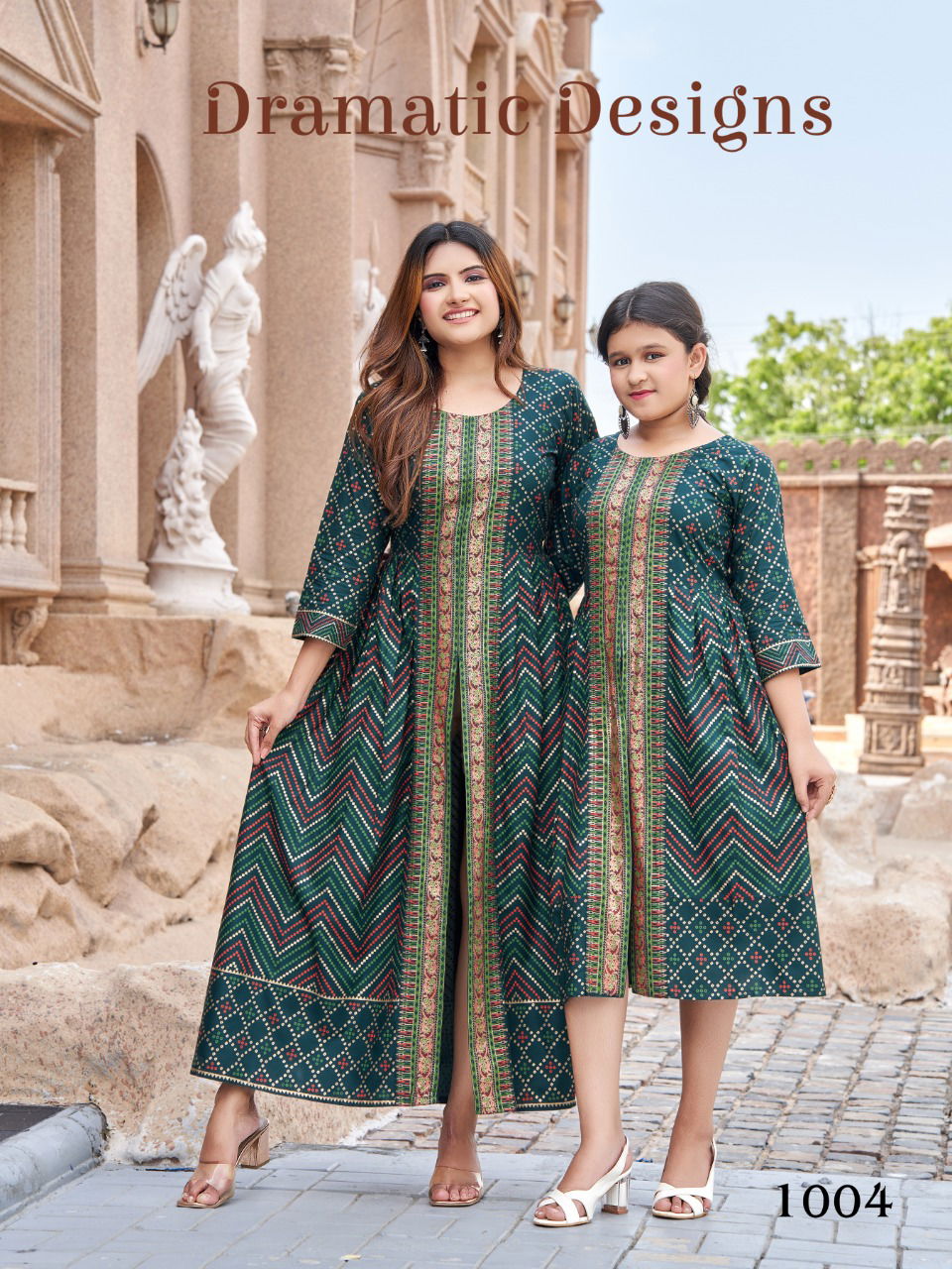 Me And Mom 5 Fancy Designer Wear Wholesale Mother Daughter Kurtis
